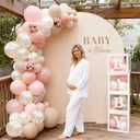 Pink and White Baby Shower Decorations for Girl, Baby Boxes with Letters/ Balloon Garland Arch/ Balloon Tools, Birthday Party Supplies Its a Girl Baby Shower Decorations