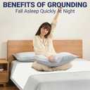Grounding Sheets Full, Grounding Bed Sheet 10% Silver Fiber, Grounding Flat Sheet 35 * 90 in, Grounding Sheet with Grounding Wire (White, Full)