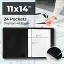 Dunwell 11x14 Art Portfolio Binder with Mounting Paper (Black), Large Portfolio Folder for Artwork Storage, 24 Sleeves Displays 48 Pages, 11 x 14 Presentation Book, Acid-Free Poly