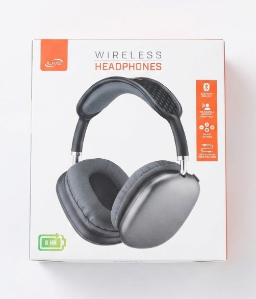 Ilive Over Ear Bluetooth Headphones, Grey