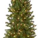 National Tree Company Artificial Pre-Lit Slim Christmas Tree, Green, Kingswood Fir, White Lights, Includes Stand, 4.5 Feet