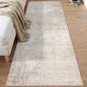 Hallway 3x8 Washable Runner Rug: Abstract Stain Resistant Entryway Kitchen Area Rugs Farmhouse Soft Bathroom Bedroom Print Floor Mat Thin Non-Slip Indoor Carpet for Living Room Laudry(3x8,Beige/Cream)