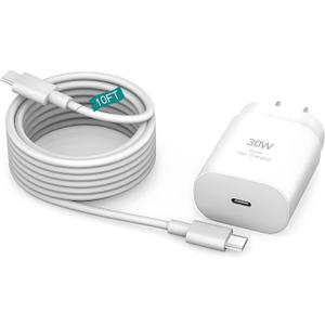 Samsung Super Fast Phone Charger for Samsung Charger Fast Charging 30W USB C Fast Charger Block,10FT Quick Type C Cable for Samsung Galaxy S25 Ultra/S24 Ultra/S25/S24/S23/A54/Note 20/Z Fold 6 Z Flip 5