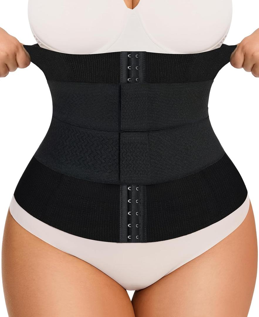 YERKOAD Waist Trainer for Women Plus Size Corset Shapewear Tummy Control Waist Cincher Postpartum Belly Band Wrap (3X Plus, Black)