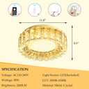 12 Inch Dimmable Crystal Chandelier Modern LED Flush Mount Ceiling Light Fixtures for Bedroom Hallway Staircase Gold