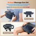 Massage Gun, Deep Tissue Percussion Massager with 9 Intensity Levels for Neck, Back, Shoulders, Legs Pain Relief & Recovery in Office, Family and Traveling (8 Head Massage Gun)