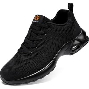 DYKHMILY Steel Toe Steel Toe Shoes for Women Steel Shoe Work Work Shoe Safety Safety Shoes Comfortable Lightweight Size 7 Woman/ 5.5, Black