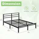 Lutown-Teen 12 Inch Full Size Bed Frame with Headboard and Footboard