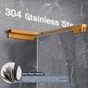 Shower Glass Support Bar, Both Sides Available, Frameless Bathroom Glass Clamp L Shape Panel Bracket, No Drill，Fixed Shower Panel to Wall (BRUSE Gold)