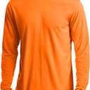 MAGCOMSEN Men's Long Sleeve Shirts UPF 50+ UV Sun Protection Athletic Shirts for Hiking Running Workout Rash Guard (Orange, L)
