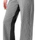 ONLYSTORY Women Striped Low Rise Pants Boho Wide Leg Pant Trendy Fun Patchwork Draw String Pull On Jeans (Black, S)
