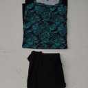Inno Women's Plus Size 2 Piece Rash Guard Swimsuits Short Sleeve with Boyshorts UPF 50+ Surfing Swimwear 1X 2X 3X 4X 5X 6X (5X)