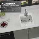15x17 Inch Drop In Kitchen And Bar Sink, Stainless Steel, Single Bowl