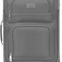 U.S. Traveler Rio Lightweight Softside Rolling Carry-on Suitcase, 4-Wheel Single, Light Gray, 22"