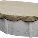Robelle 12 x 24 ft Premium Tan Winter Oval Pool Cover for Above Ground Pools, 4 ft Overlap (16 x 28 ft Cover Size), Solid 14 x 14 Scrim, 5.2 oz/yd2, Style: 311224-4