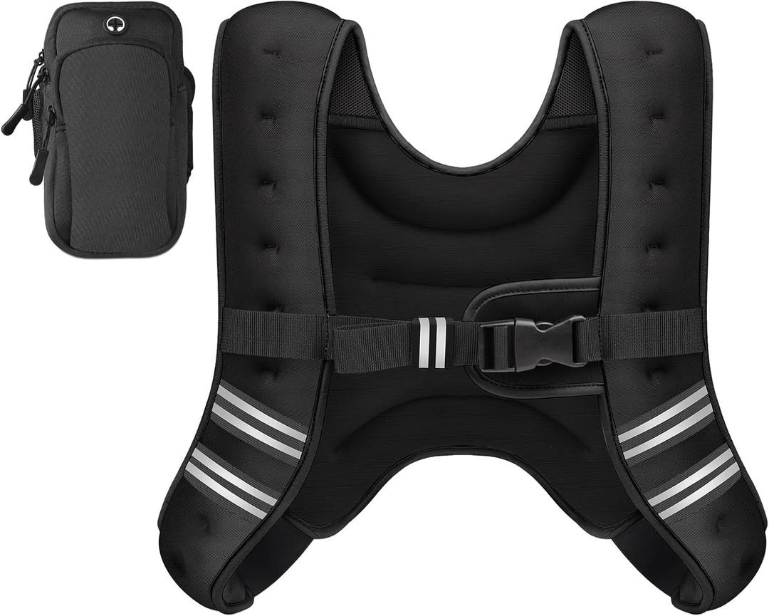 2 x GEEBOBO Weighted Vest for Women Men, 8lb/12lb/16lb/20lb/25lb/30lb Weighted Vest Woman Adjustable Weights for Walking, Strength Training, Running, Muscle Building