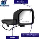 Side Mirror Assembly with Camera/Blind Spot for Ford Bronco 2020-2025, Power Adjustment/Heated/Puddle Light/Turn Signal, Left Driver Side, 11+1 Pins, N2DZ-17683, w/Temperature Sensor
