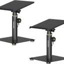 Vondynote Desktop Speaker Stands Pair Studio Monitor Stands 12 Tilt Height Adjustable 11" to 16", Metal Stands for Studio Monitors, laptops, or projectors