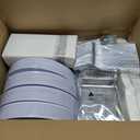 WELLIFE 700 Pieces Silver Plastic Dinnerware Set for 100 Guests - Includes Plates, Cups, Napkins, and Disposable Cutlery - Elegant White & Silver Design, Perfect for Parties and Events