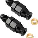 EVIL ENERGY 6AN Male to 3/8" Hardline Compression Fitting Adapter Aluminum Black 2PCS