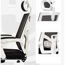 Swivel Office Chair, Computer Chair, Office Chair, Backrest Gaming Chair, The Company Chairs, Reclining Ergonomic Chair, with A Footrest, White/Black Task Chair