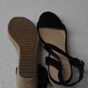 DREAM PAIRS Espadrilles Wedge Sandals for Women, Women's Open Toe Summer Dressy Sandals with Adjustable Ankle Strap and Soft Footbed (8, Black)
