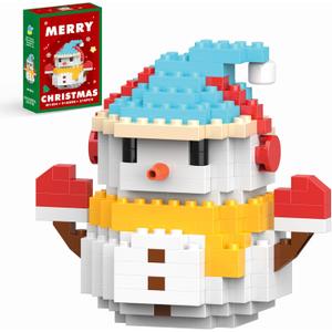 HGCYCF Christmas Blue Snowman Building Blocks Set Compatible with Lego Advent Calendar 2025 Stacking New Toys Holiday Present Box New Year Xmas Gifts for Kids for Boys & Girls and Adults