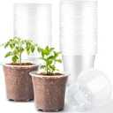 RooTrimmer 60 Pack 6 Inch Clear Nursery Pots for Plants, Flexible Plastic Plant Pots with Drainage Holes, Transparent Plant Starter Pots for Seedlings, Vegetable, Succulents, Flowers