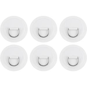 PATIKIL D-Ring Patch Stainless Steel D-Ring PVC Patch Pad No Glue Include for Inflatable Boat Paddle Board Canoe Surfboard (White)