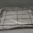 Large Air Fryer Basket for Oven with 30 PCS Parchment Paper, Black, Air Fryer Basket: 18.6" x12"; Pan: 18.5"*12.8"
