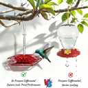 2 Pack Hummingbird Feeders for Outdoors Hanging with 30 Feeding Ports Saucer Humming Bird Feeder with Integrated Ant Moat Bee-Proof Leak-Proof No Drip, Easy Cleaning and Refill