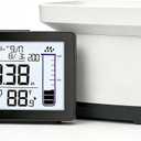Digital Rain Gauge Outdoor with Thermometer, Self-Emptying Wireless Rain Gauges Outdoors Best Rated, Freeze Proof Automatic Rain Measure Gauge for Yard, High Precision Electronic Rain Collector