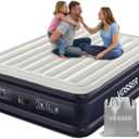 VOSSER Air Mattress Queen with Built-in Pump, 18" Raised Inflatable Blow Up Mattress,Upgraded Heavy Duty 660lbs Portable Air Bed for Home, Guests,Floor& Camping, Self Inflating Colchon Inflable Queen