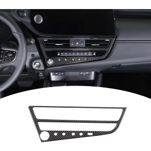 Car Center Console Air Vent Trim Frame Sticker,Fit for Lexus ES 2021 2022 2023 Model Real Soft Carbon Fiber Automotive Decoration Accessories (Not for 2018-2020) (Black Carbon Fiber)
