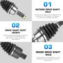 Rear Left or Right CV Axle Shaft for Polaris Sportsman XP/HO 550/850/1000 2010-2022, Replace for 1332642, 1332809, 1 Rear Axle