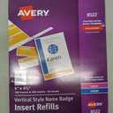 Avery Customizable Name Badge and Ticket Inserts, 6" x 4.25", White, 100 Printable Name Tag Inserts with Tickets (8522)