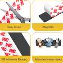 Magnetic Tape with 3M Strong Adhesive Backing,2x4" 10PCS,Flexible Self Adhesive Magnets, Flat Sticky Magnet Tape Strips,Available for Craft,DIY Projects,Kitchen,Whiteboard etc