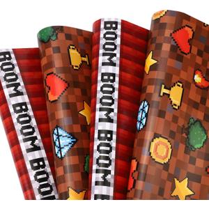 10pcs Pixel Theme Wrapping Paper, 50x70cm/19.7x27.6in Video Gaming Gift Wrap DIY Pixel Birthday Party favors Wrapper Paper Christmas & Party Decorations Supplies (2 Styles)