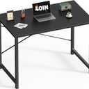 DUMOS 40 Inch Office Small Computer Desk Modern Simple Style Writing Study Work Table for Home Bedroom - Wood Black, 40 Inch-1 Pack
