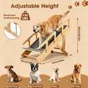 Adjustable Dog Ramp for Bed, Foldable Pet Stairs, Wooden 2-in-1 Pet Ramp with Non-Slip Carpet & Safety Side Rails, Convertible Dog Steps for Small, Medium & Senior Dogs, Under Bed Storage
