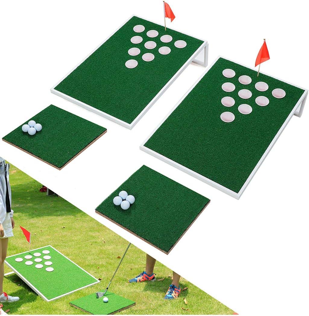 SPRAWL Golf Cornhole Set Exciting Golf Chipping Game Chip Shot Game for Tailgate Beach Backyard Man Cave (10K white)