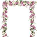 DearHouse 2Pack Artificial Peony Flower Garland - 6ft/Strand Silk Peony Garland with Pink Flowers for Wedding Party Table Decoration,Deep Ruby
