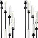 Layhit 2 Pack Black Floor Candelabra Centerpieces 42.13 Tall 8 Arms Floor Candle Holder with Acrylic Shade Pillar Metal Black Candelabra Centerpieces for Wedding Dinner Ceremony Party Decoration