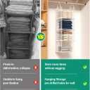 Hanging Closet Organizer, 4 Tier Metal Closet Organizers and Storage with 4 Hanging Hooks 4 S-Hooks for Wardrobe Laundry Room, Wire Storage Shelf for Clothes Sweaters Pants (White)