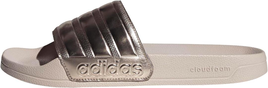 adidas Unisex-Adult Adilette Shower, Champagne Metallic/Champagne Metallic/Putty Mauve, 10