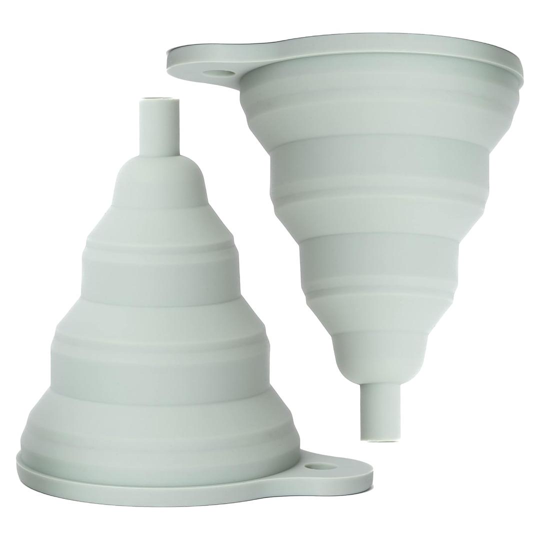 Silicone Collapsible & Coolant Funnel for Car & Oil Change with Sage Gray Matte Finish by Serro