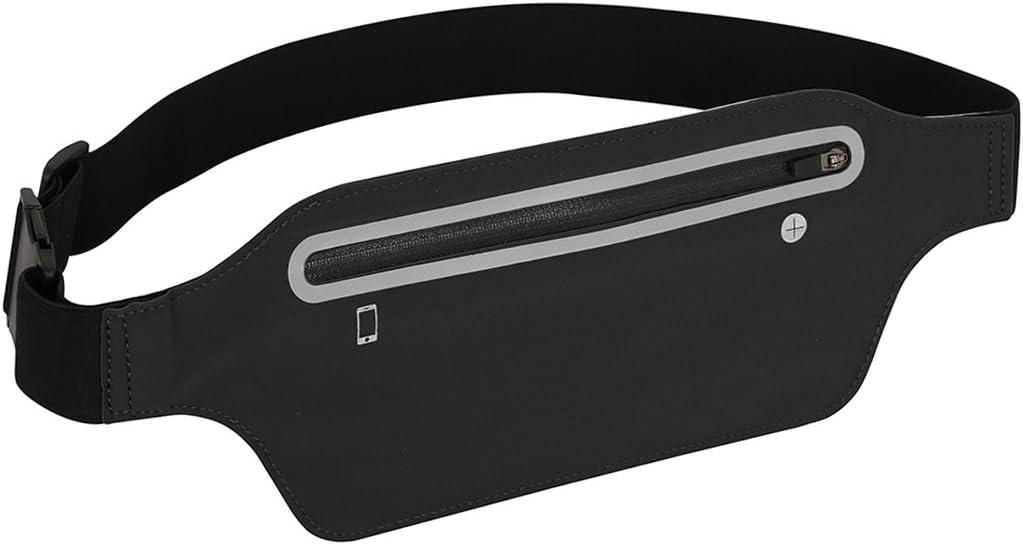 Fanny Packs for Women, Waterproof Fanny Pack for Men, Adjustable Running Belt Waist Pack Slim Expandable Pocket Belt Black, iPhone Running Holder Cell Phone Elastic Waist Pouch Bag for Galaxy