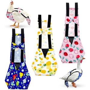 Zaruatu 3 Pieces Chicken Diapers for Hens Pet Duck Diapers Reusable Chicken Diapers Chicken Clothes Accessories with Bow Tie for Poultry (M)