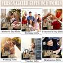 YOOLIFE Mothers Day Gifts for Women - Initial Jute Tote Bag & Makeup Bag, Birthday Gifts for Women Mom Wife Teacher Friend