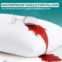 Set of 2 Pillow Protectors with Zipper King Size, Bed Bug and Dust Mite Proof Pillow Covers, Ultra Soft Pillow Encasements, Moisture Wicking and Waterproof Pillow Cases by Utopia Bedding (White)